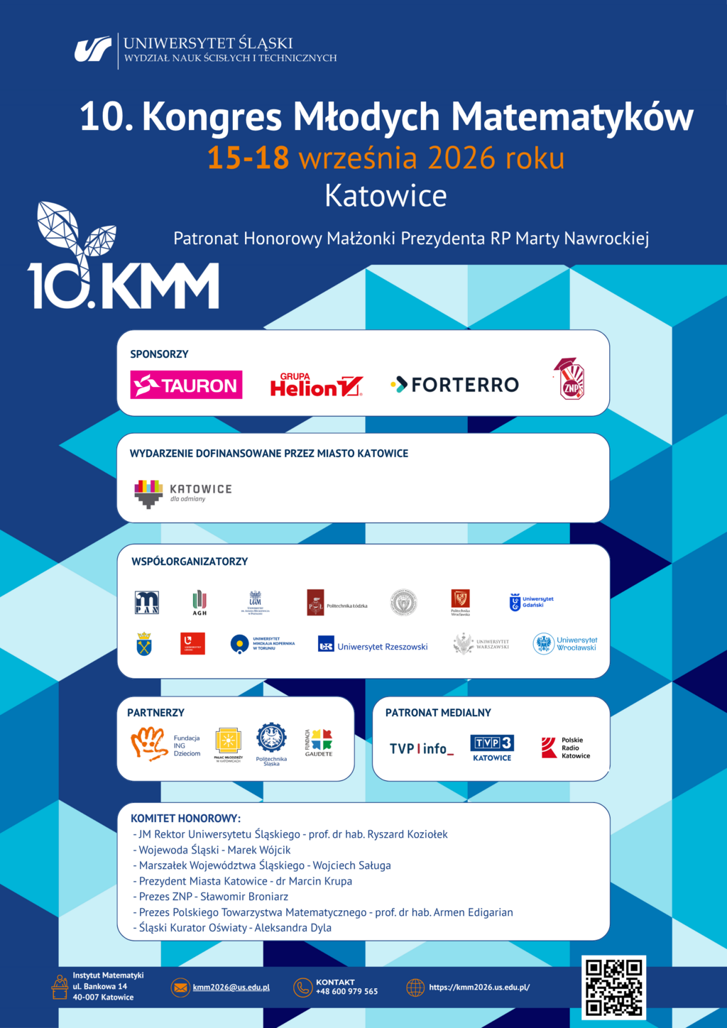Oficjalny plakat 10. Kongresu Młodych Matematyków (1414 x 2000 px)